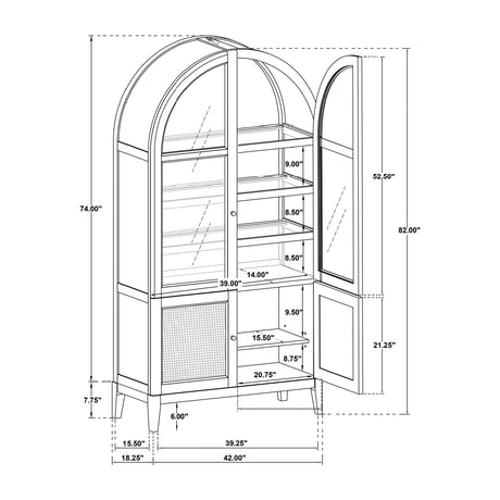 Modern European furniture - 4-Door Cane Display Cabinet - www.oroa.com