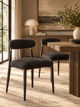 Modern European furniture - Kalea Black Upholstered Side Chairs (2) - www.oroa.com