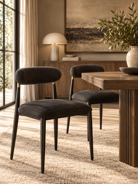 Modern European furniture - Kalea Black Upholstered Side Chairs (2) - www.oroa.com