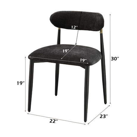 Modern European furniture - Kalea Black Upholstered Side Chairs (2) - www.oroa.com
