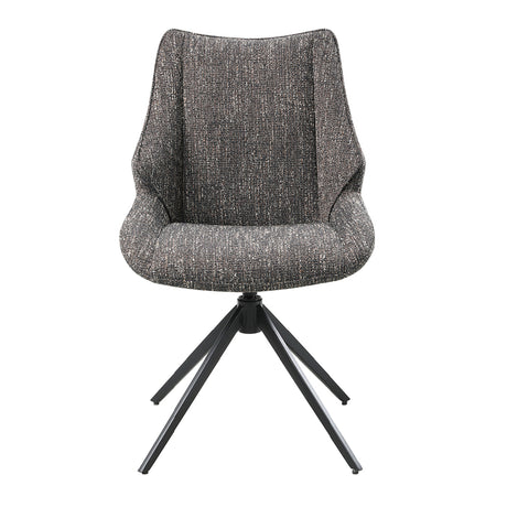 Brown Chenille Upholstered Dining Chair Set (2) | OROA
