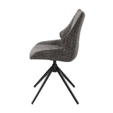 Brown Chenille Upholstered Dining Chair Set (2) | OROA