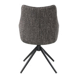Brown Chenille Upholstered Dining Chair Set (2) | OROA