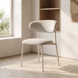 Elysia Light Gray Side Chairs with Curved Back Set (2) | OROA