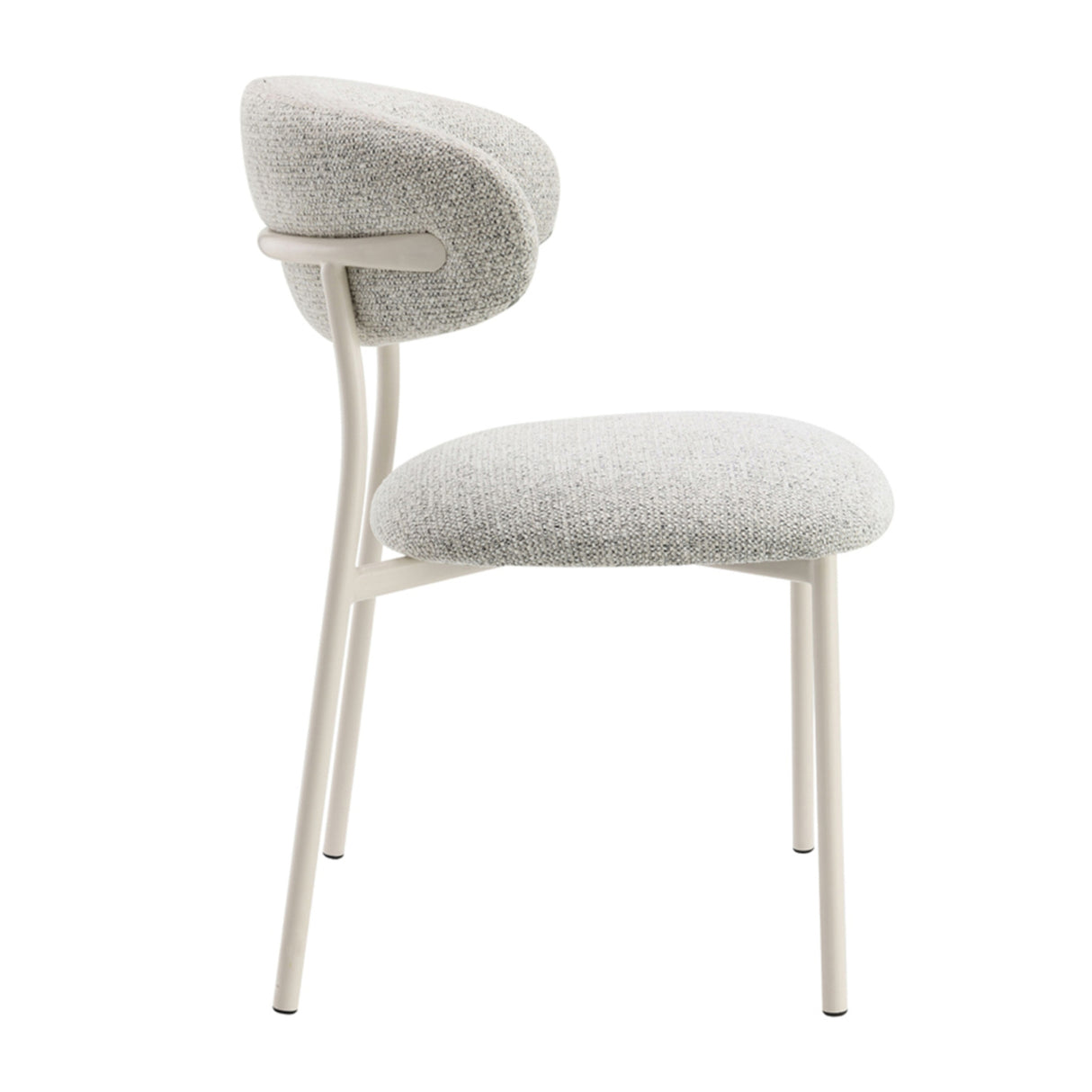 Elysia Light Gray Side Chairs with Curved Back Set (2) | OROA