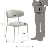 Elysia Light Gray Side Chairs with Curved Back Set (2) | OROA
