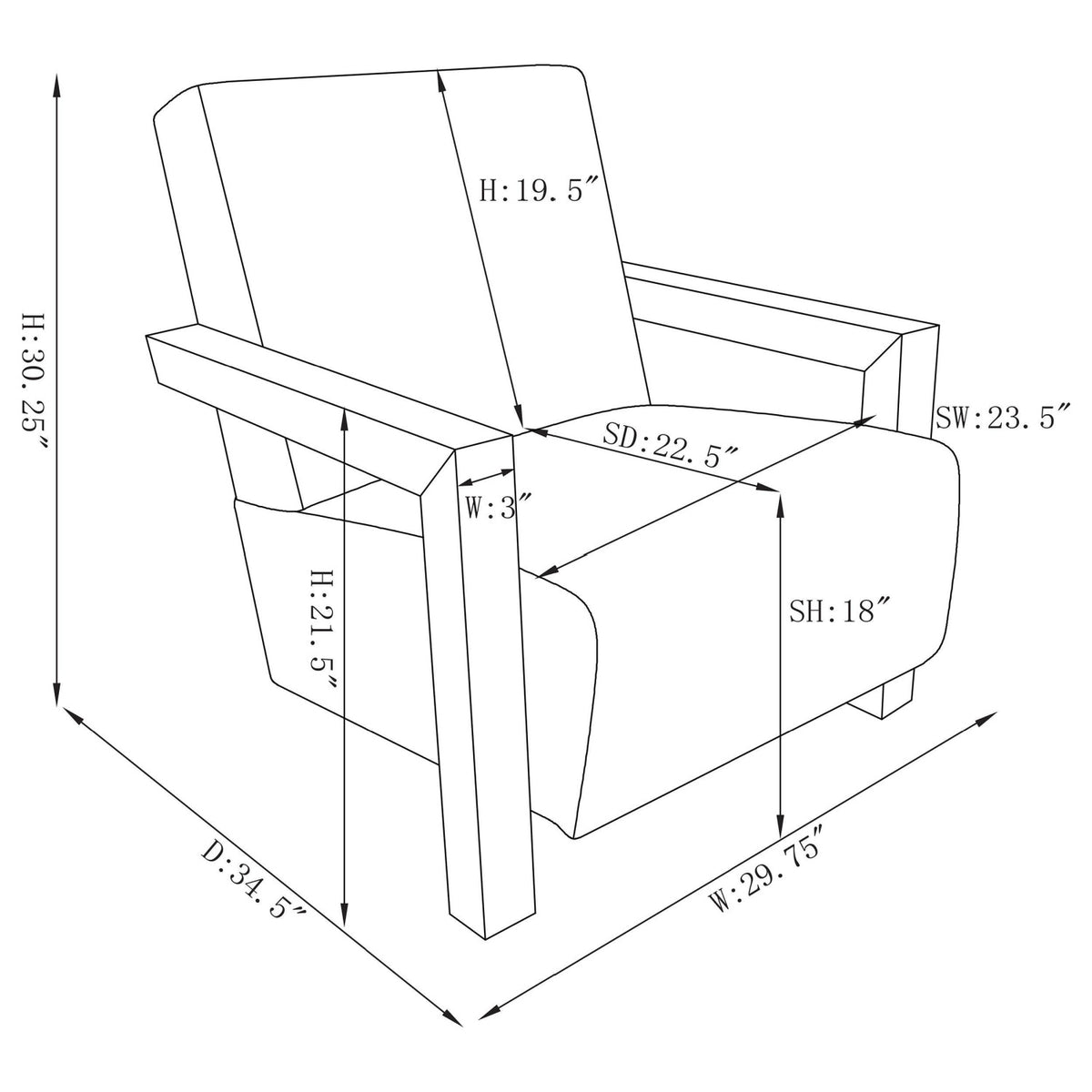 Accent Chair with Wooden Arms | OROA