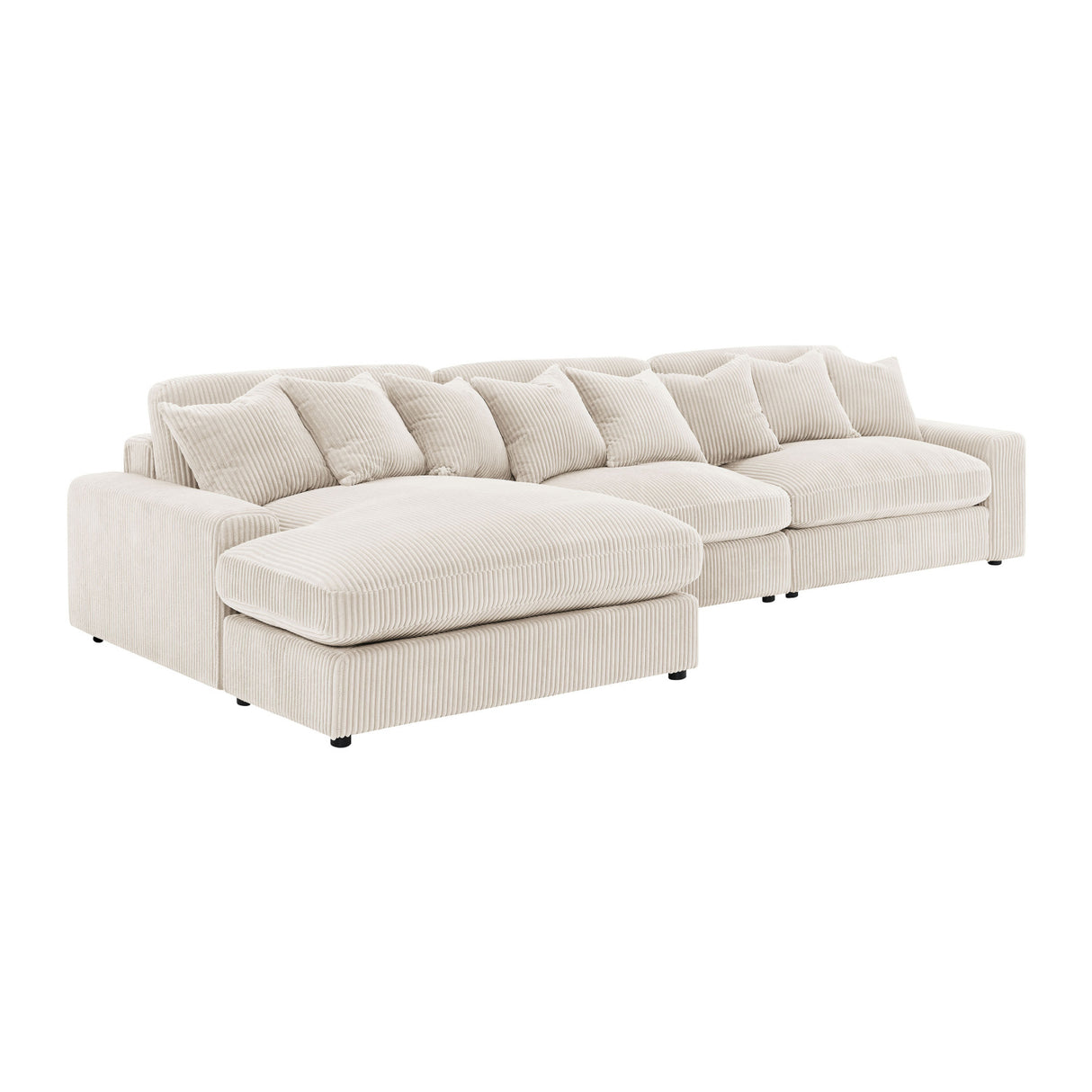 Cassidy Sand Upholstered Sectional Sofa | OROA