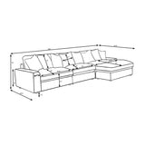 Cassidy Sand Upholstered Sectional Sofa | OROA