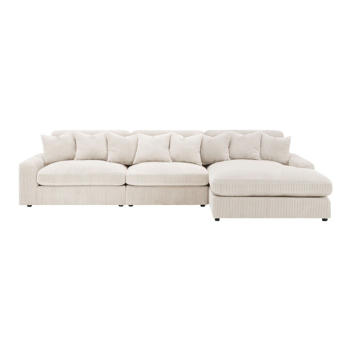 Cassidy Sand Upholstered Sectional Sofa | OROA