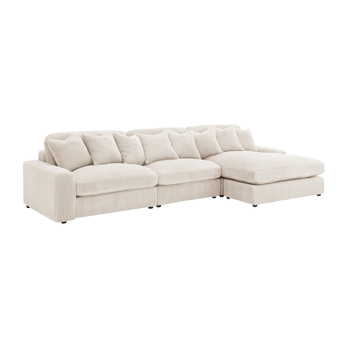 Cassidy Sand Upholstered Sectional Sofa | OROA