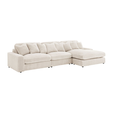 Modern European furniture - Cassidy Sand Upholstered Sectional Sofa - www.oroa.com