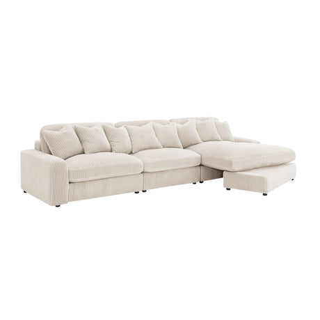 Modern European furniture - Cassidy Sand Upholstered Sectional Sofa - www.oroa.com