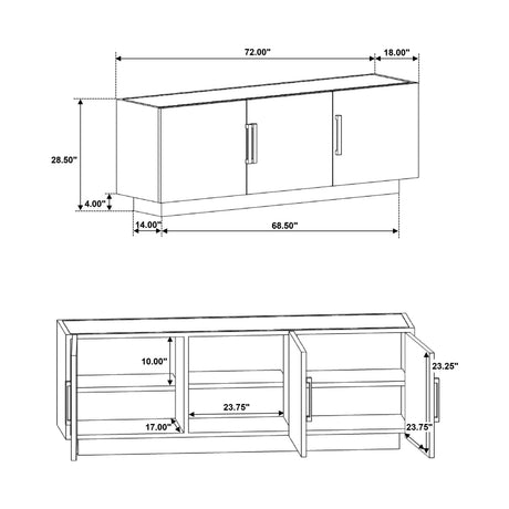 Modern European furniture - Tobacco Grey 3-Door Sideboard Buffet - www.oroa.com