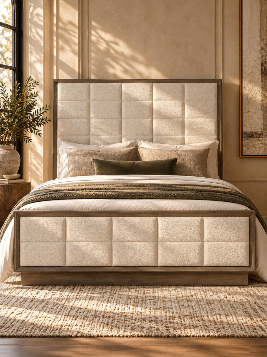 Modern European furniture - Tufted Panel Eastern King Bed - www.oroa.com