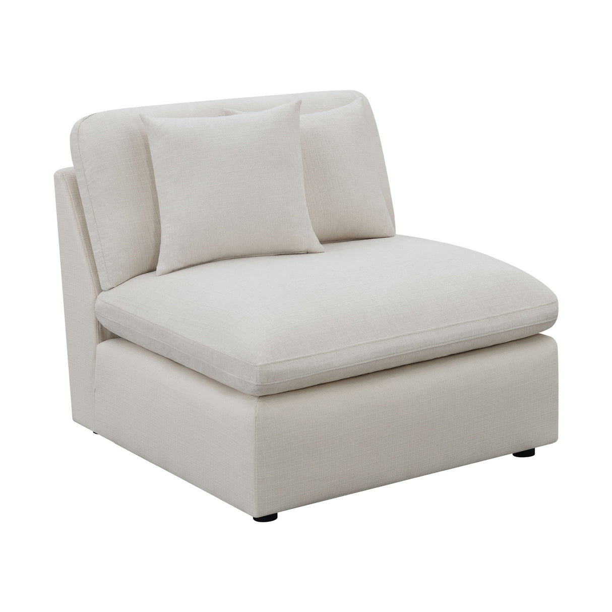 Ivory Upholstered Modular Sectional Sofa and Ottoman | OROA