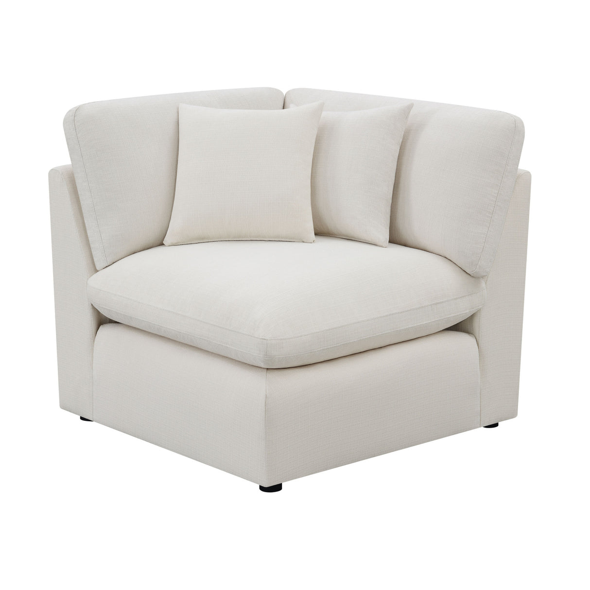 Ivory Upholstered Modular Sectional Sofa and Ottoman | OROA