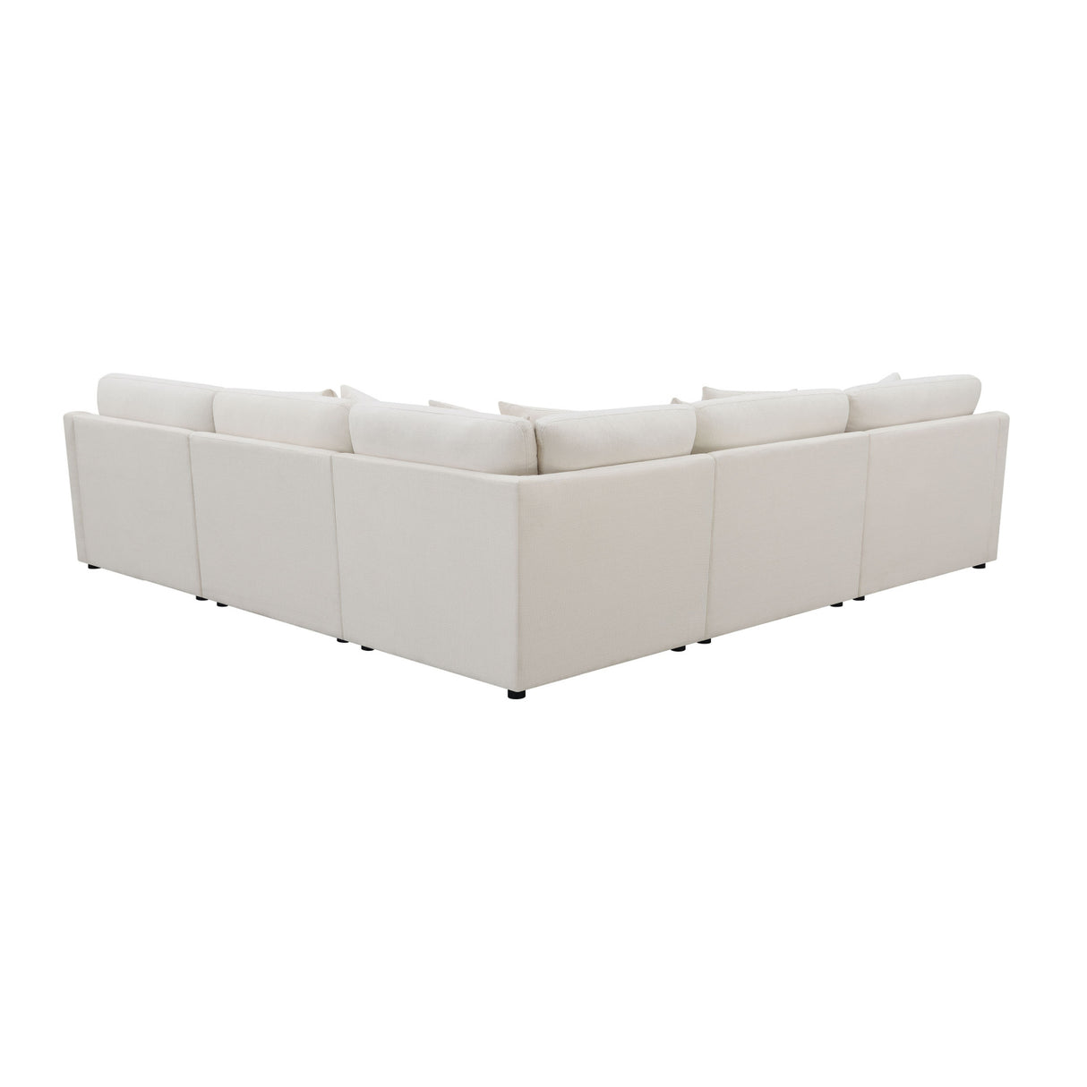 Ivory Upholstered Modular Sectional Sofa and Ottoman | OROA
