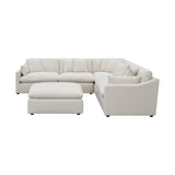 Ivory Upholstered Modular Sectional Sofa and Ottoman | OROA
