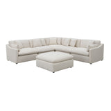 Ivory Upholstered Modular Sectional Sofa and Ottoman | OROA