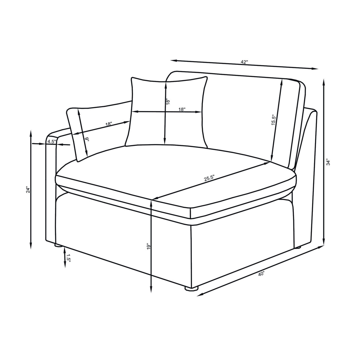 Ivory Upholstered Modular Sectional Sofa and Ottoman | OROA
