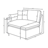 Ivory Upholstered Modular Sectional Sofa and Ottoman | OROA