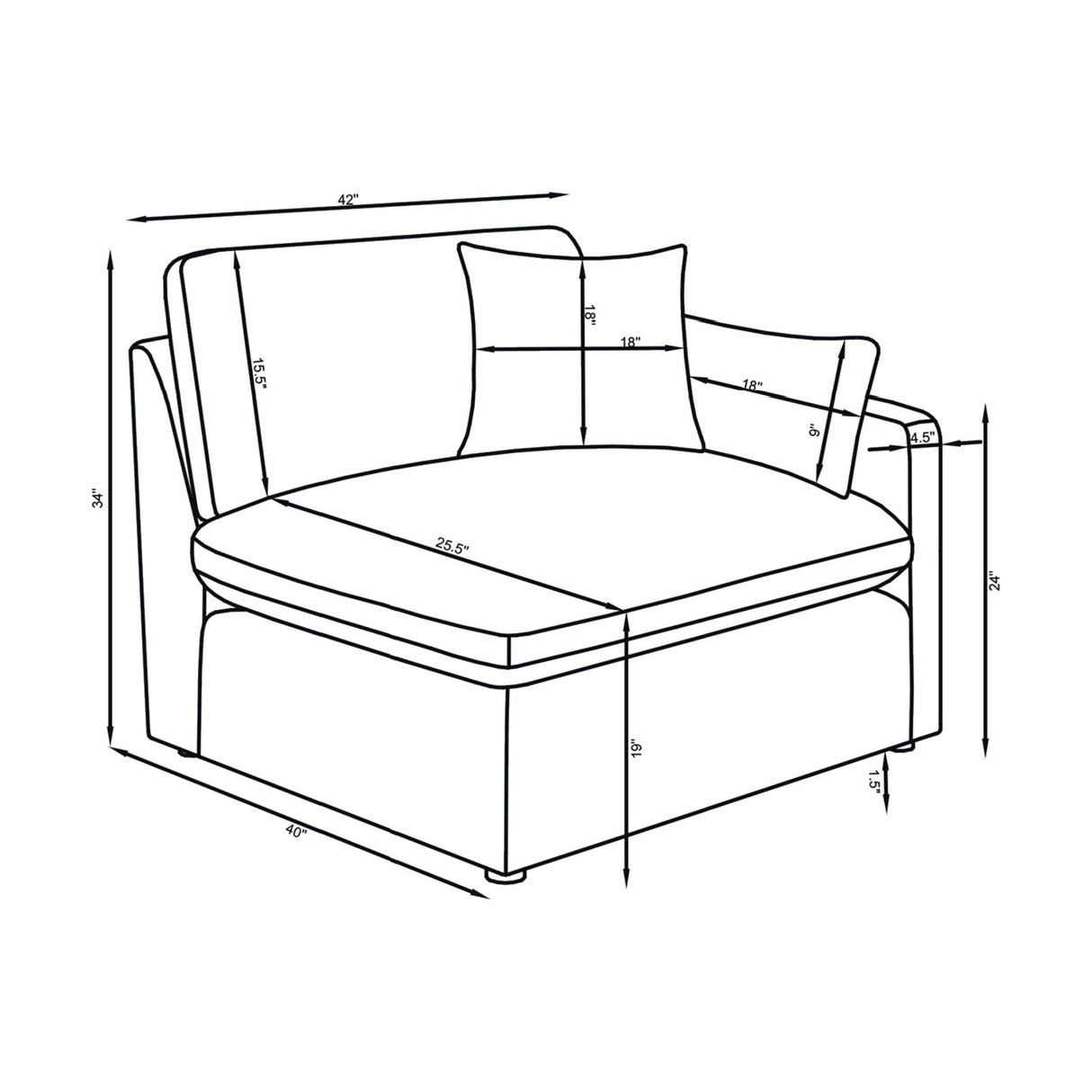 Ivory Upholstered Modular Sectional Sofa and Ottoman | OROA