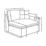 Ivory Upholstered Modular Sectional Sofa and Ottoman | OROA