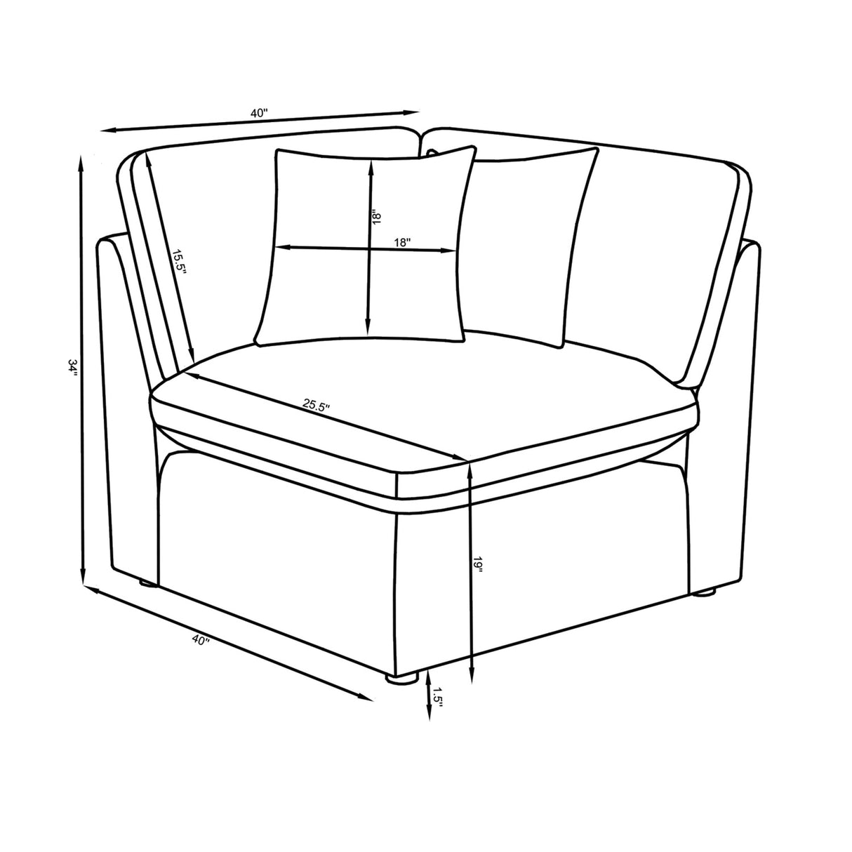 Ivory Upholstered Modular Sectional Sofa and Ottoman | OROA