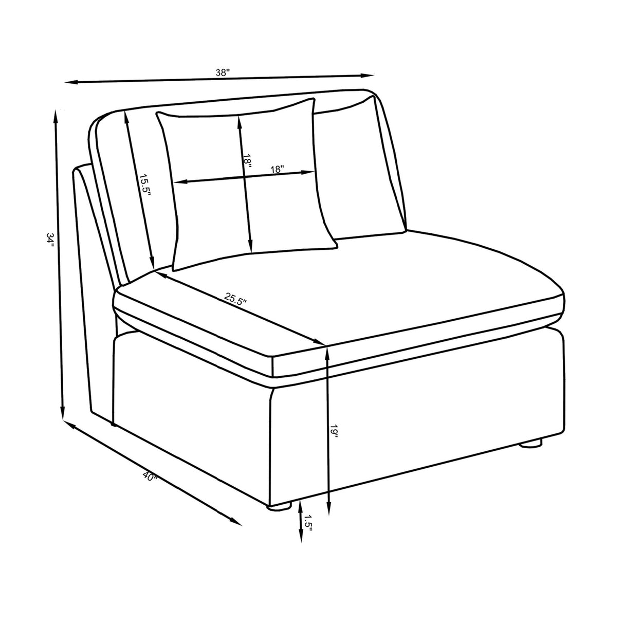 Ivory Upholstered Modular Sectional Sofa and Ottoman | OROA