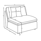 Ivory Upholstered Modular Sectional Sofa and Ottoman | OROA