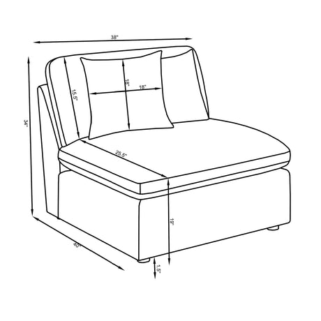 Ivory Upholstered Modular Sectional Sofa and Ottoman | OROA