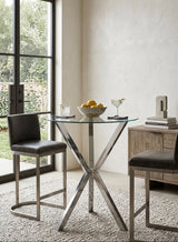 Modern European furniture - Modern Round Clear Bar Table - www.oroa.com