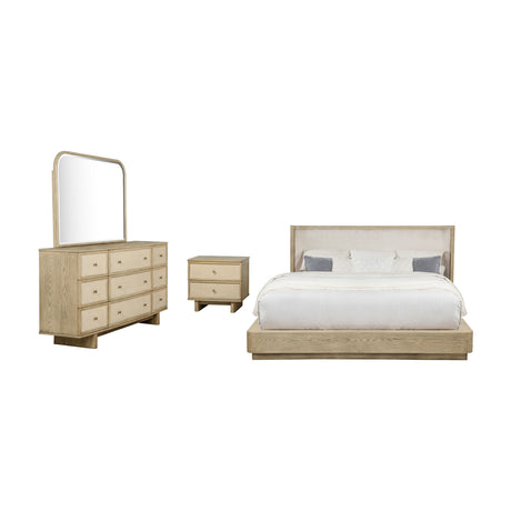 Modern European furniture - Kimpton Beige Oak Queen Bedroom Sets (4) - www.oroa.com