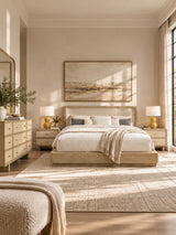 Modern European furniture - Kimpton Beige Oak 4-Piece Eastern King Bed - www.oroa.com