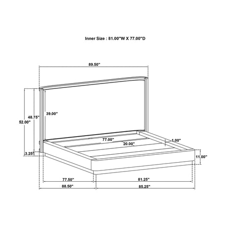 Modern European furniture - Kimpton Beige Oak 4-Piece Eastern King Bed - www.oroa.com