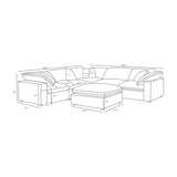Segoura Ivory Upholstered Modular Sofa | OROA