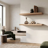 Light Brown Floating Shelves Wall Decor (2) | OROA