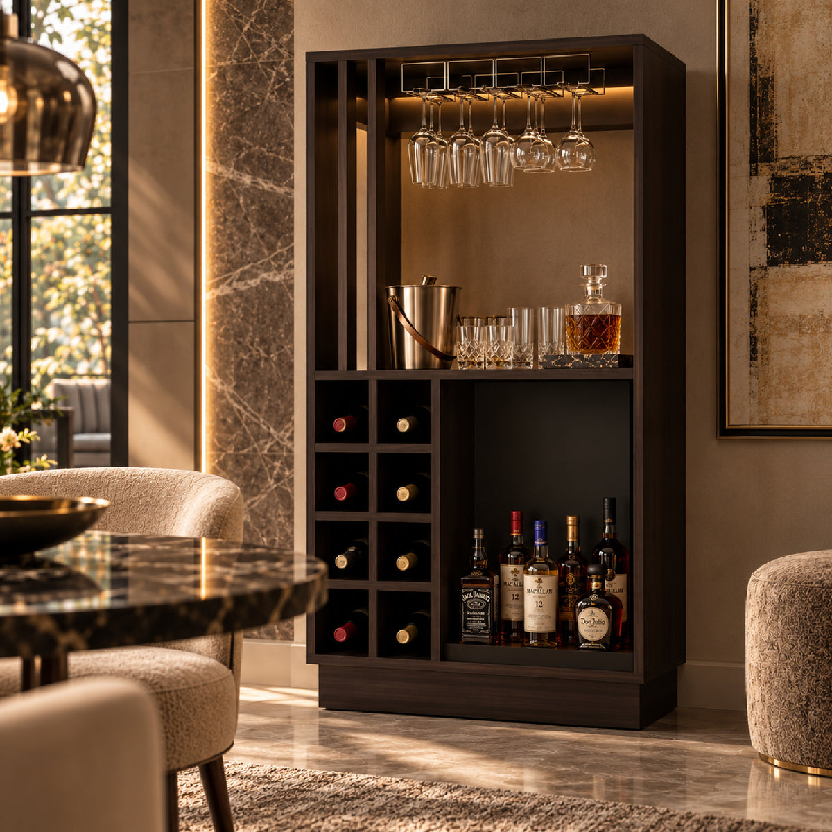 Dark Oak Bar Cabinet | OROA