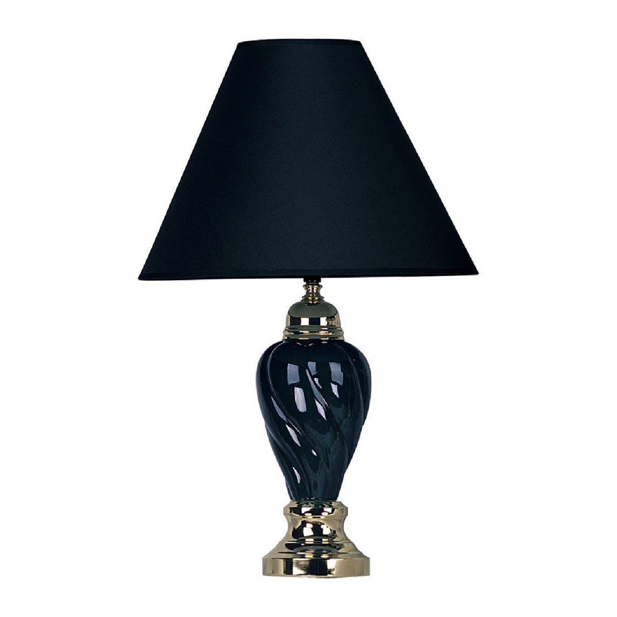 Black Ceramic Urn-Shaped Table Lamp by OROA