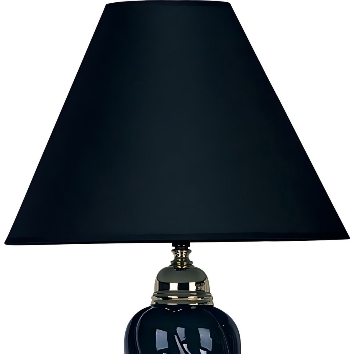 Black Ceramic Urn-Shaped Table Lamp by OROA