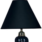 Black Ceramic Urn-Shaped Table Lamp by OROA