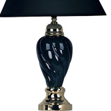 Black Ceramic Urn-Shaped Table Lamp by OROA