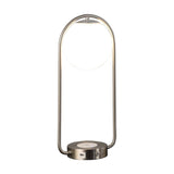 Silver & White Glass Globe Table Lamp by OROA