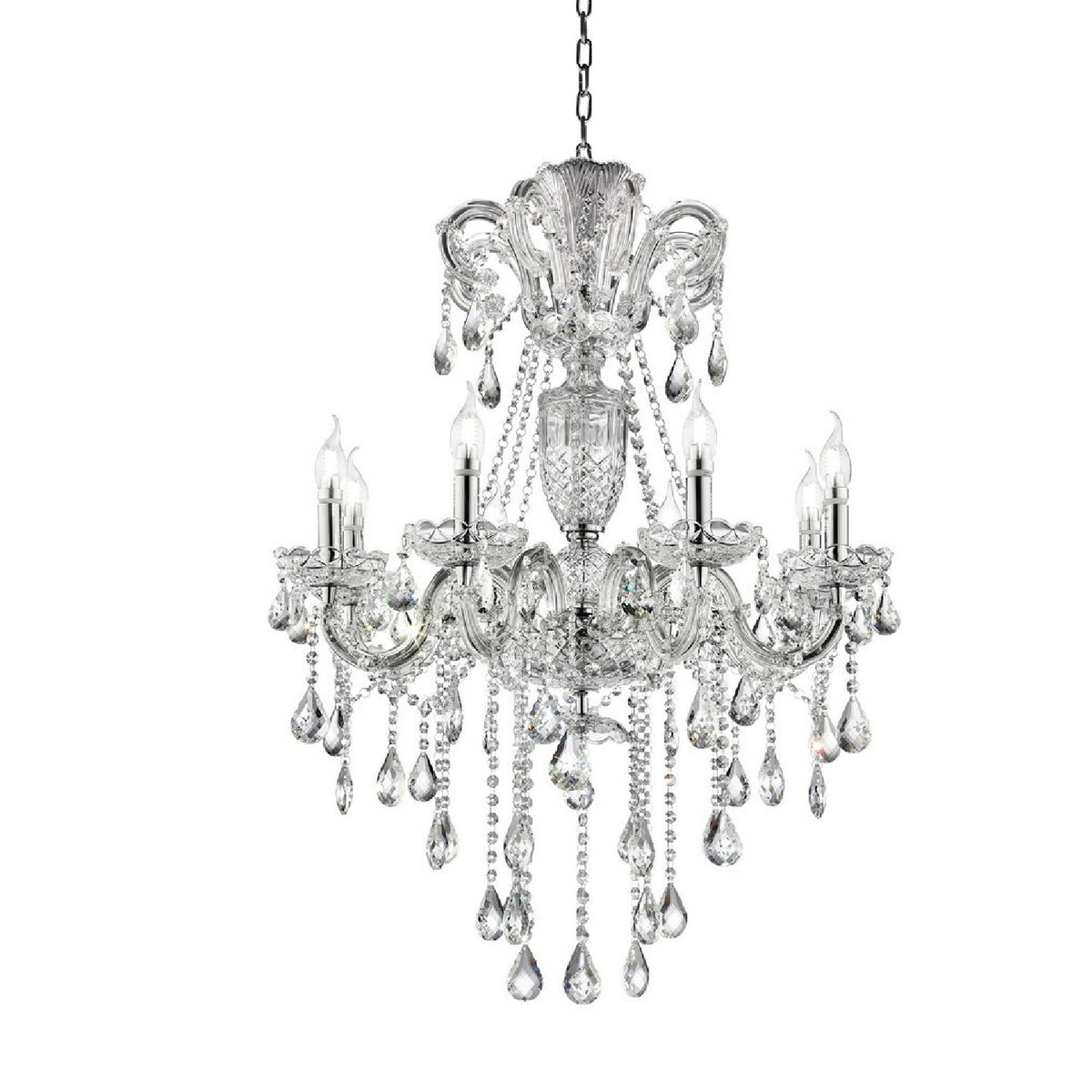 Silver Crystal 8-Led Light Chandelier | OROA