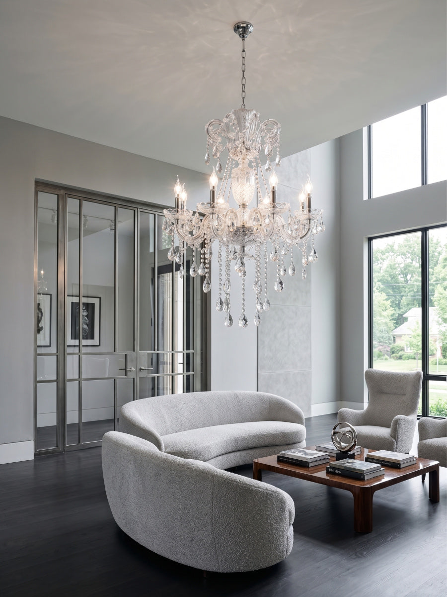 Silver Crystal 8-Led Light Chandelier | OROA