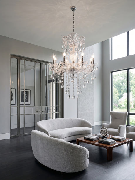 Silver Crystal 8-Led Light Chandelier | OROA