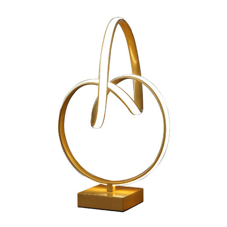 Modern European furniture - Abstract Infinity Matte Gold Modern Table Lamp - www.oroa.com