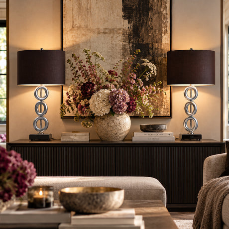 Silver 3-Ring Table Lamps (2) by OROA