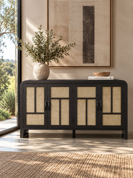 Black Rattan Sideboard | Maison Naturelle